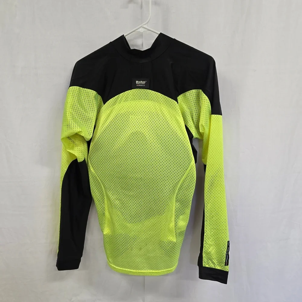 Bohn Body Armor‎ Cool-Air Mesh Armored Riding Shirt Mens Large Neon Yellow Black